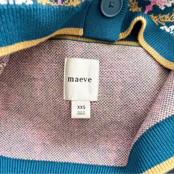 Maeve Square Neck Knit Crop Top Button Front Stretch Pullover Tank Size XXS - Picture 5 of 7